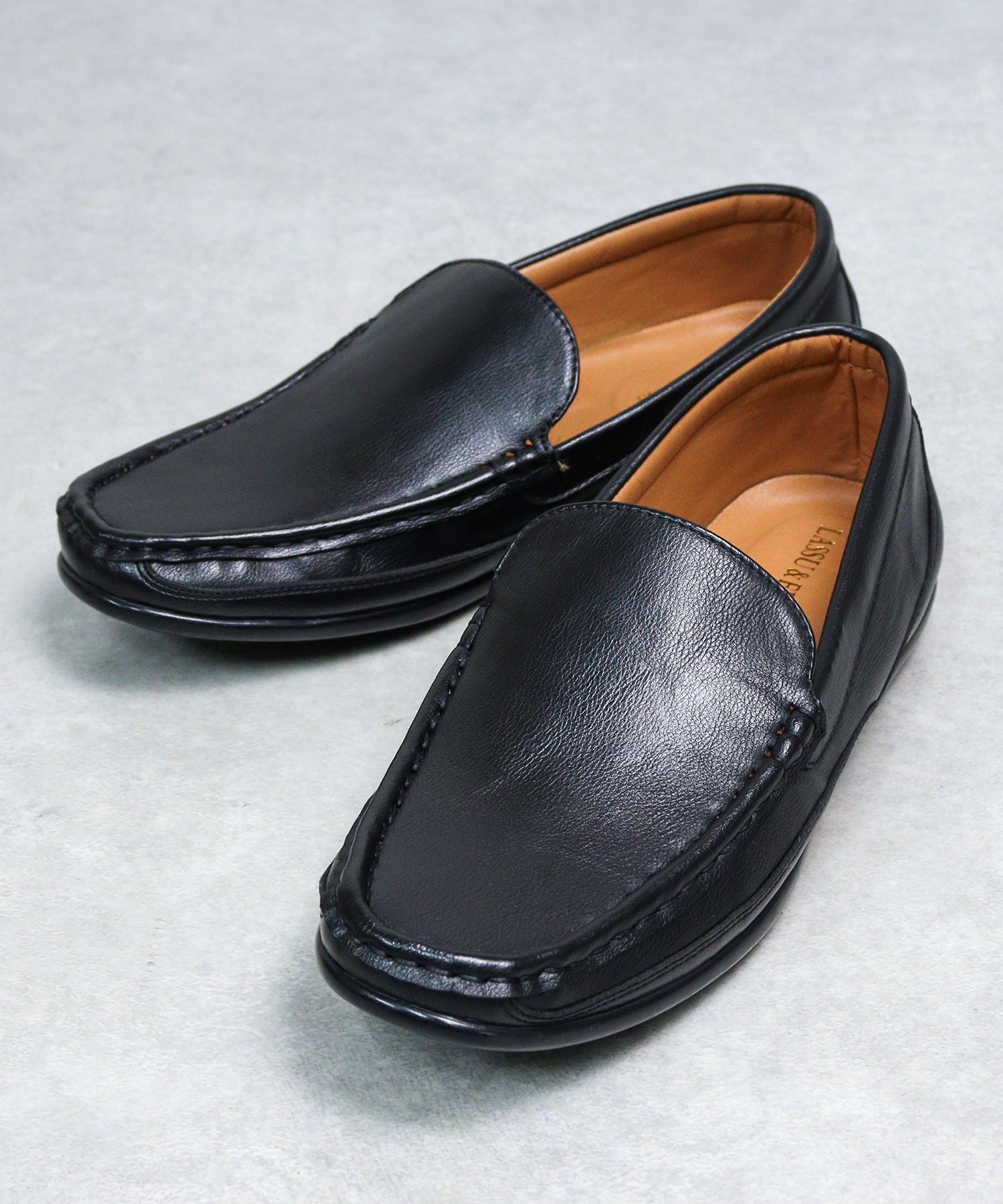 Легкие водительские туфли без шнурков 907 Lassu&Friss, black