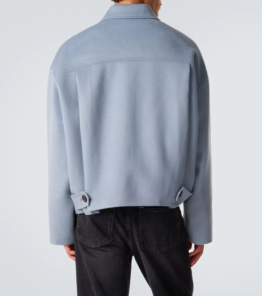 Куртка из шерсти и кашемира Acne Studios, синий — фото 4