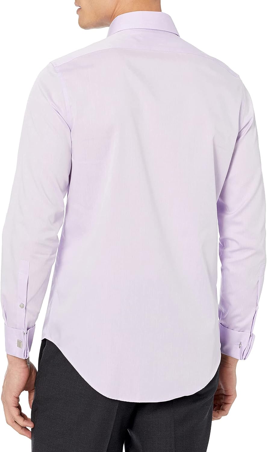 Мужская рубашка Calvin Klein Slim Fit Non Iron Solid French Cuff с манжетами - эксклюзивно на Amazon, Lilac — фото 2