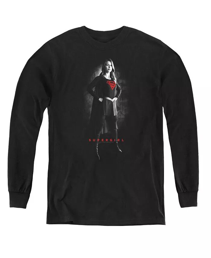 

Свитшот с длинным рукавом для мальчиков и подростков Noir Supergirl, черный