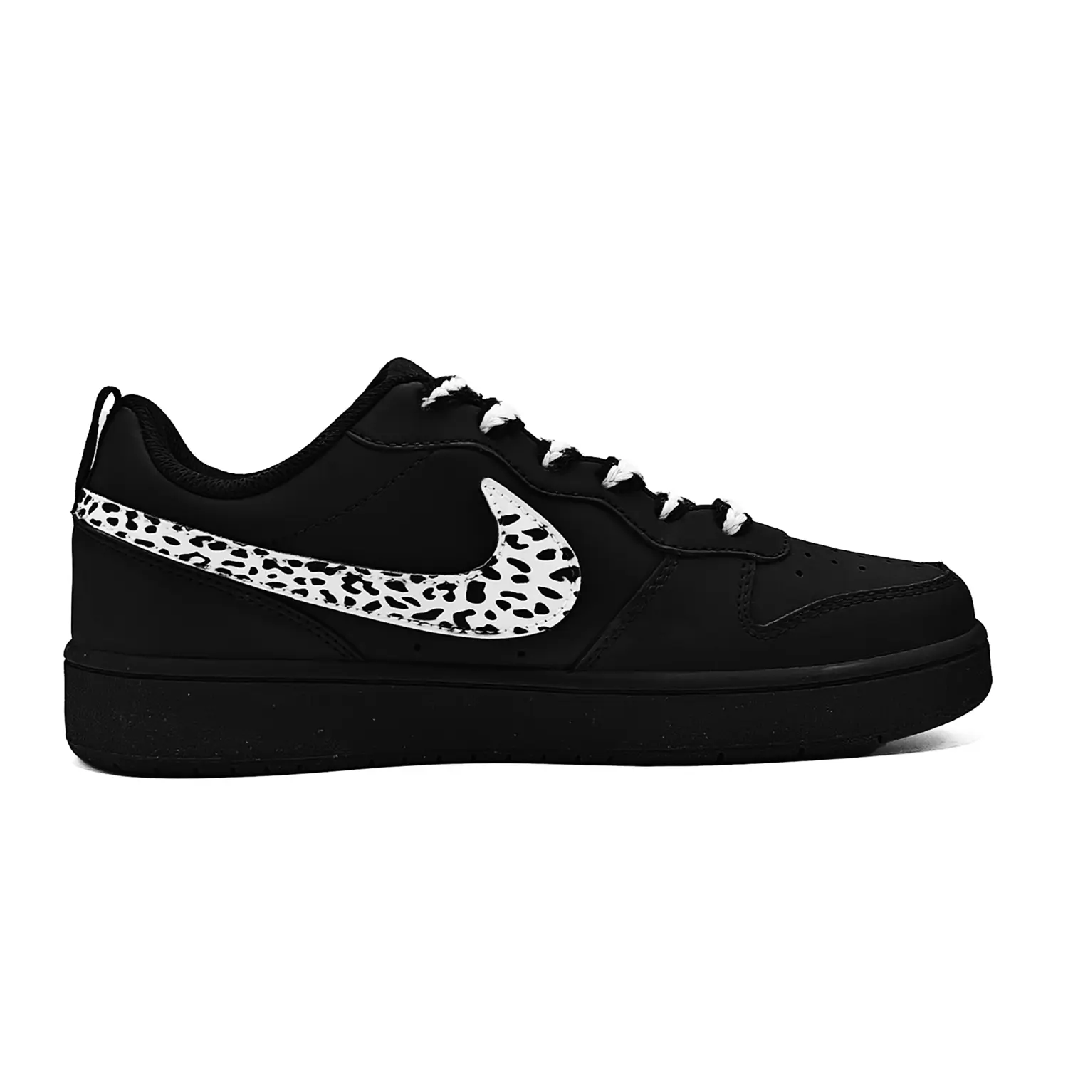 Nike Детские низкие кеды для скейтбординга Court Borough2 Solid White из синтетической кожи, нескользящие и износостойкие — фото 3