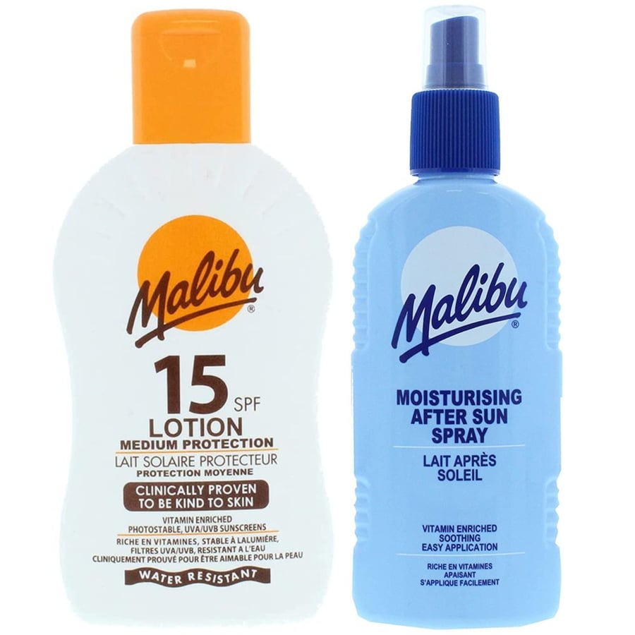 

Водостойкий бальзам Malibu SPF15 200 мл + Бальзам-спрей после загара 200 мл