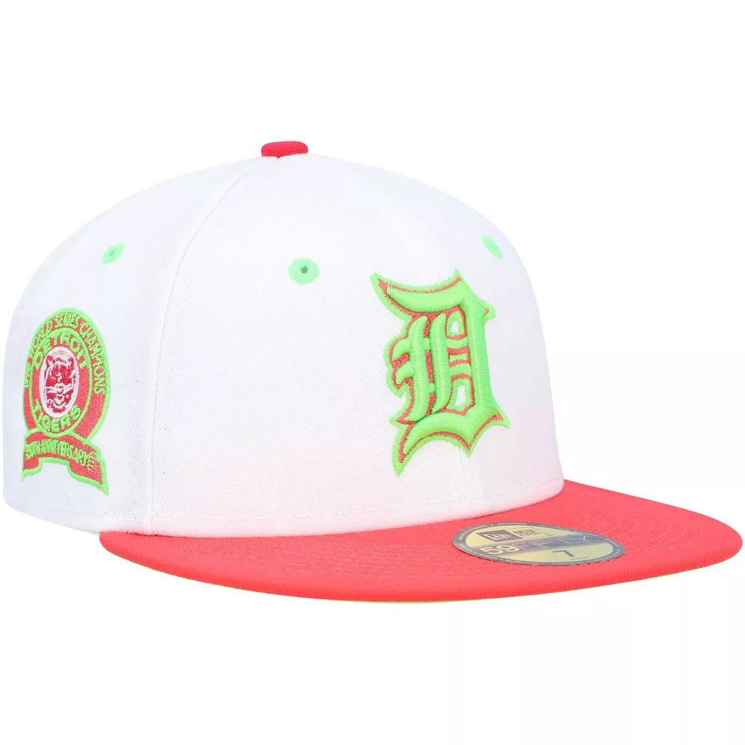 

Мужская облегающая шляпа New Era белого/кораллового цвета Detroit Tigers 1968 World Series Strawberry Lolli 59FIFTY