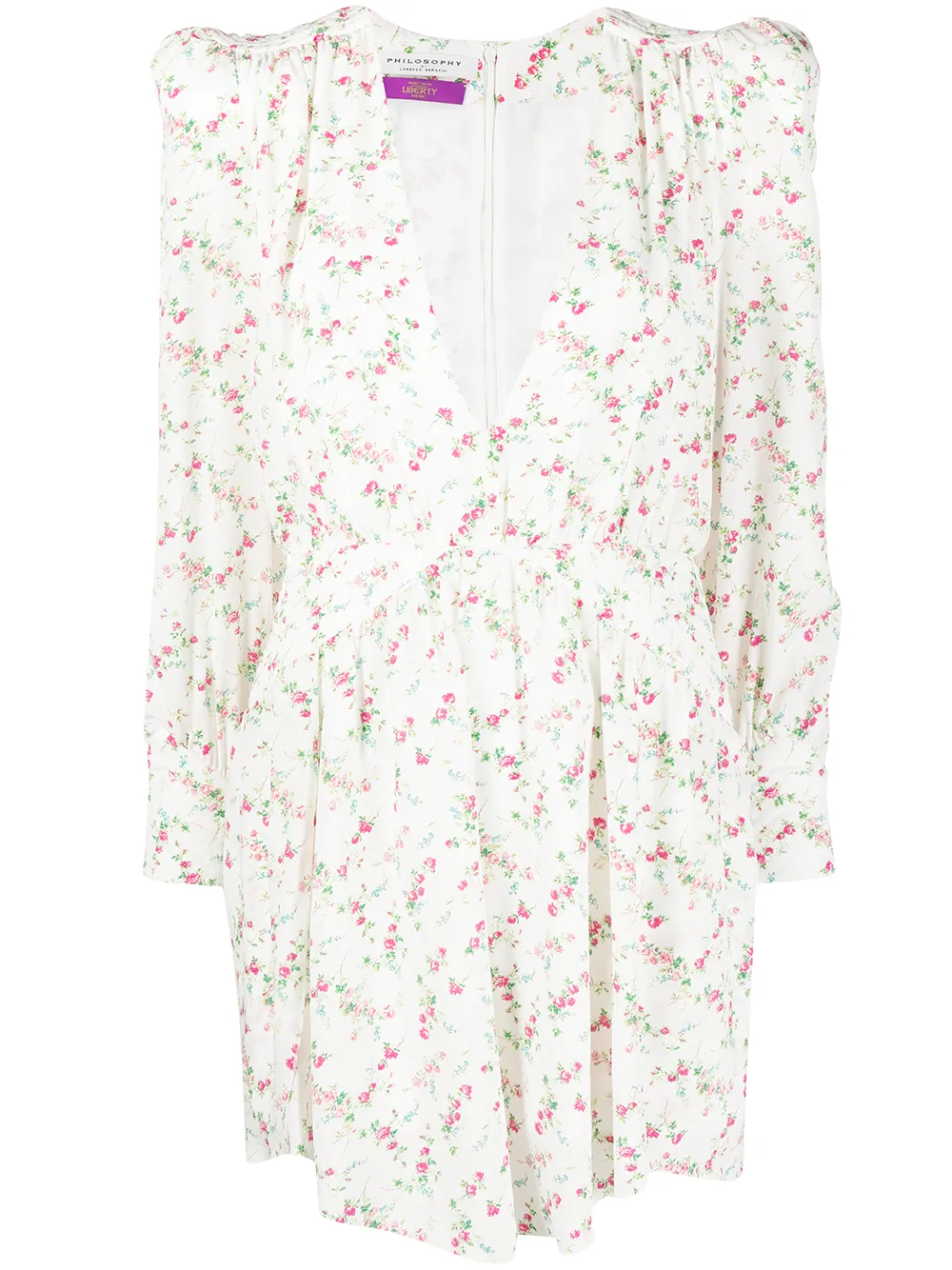 

Расклешенное платье с цветочным принтом Philosophy Di Lorenzo Serafini, белый