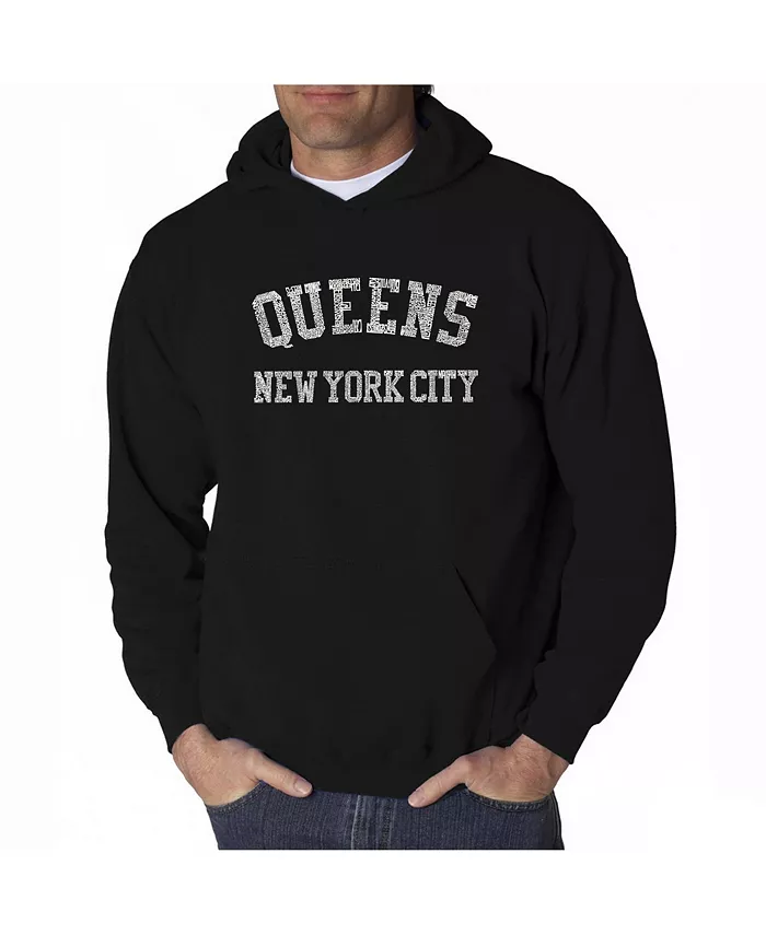 

Мужская худи с принтом - Queens NY Neighborhoods LA Pop Art, черный