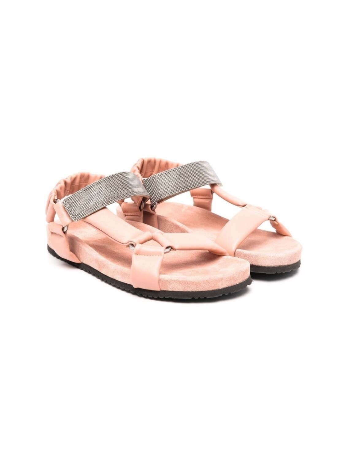 

Brunello Cucinelli Kids сандалии на липучках с заклепками, розовый