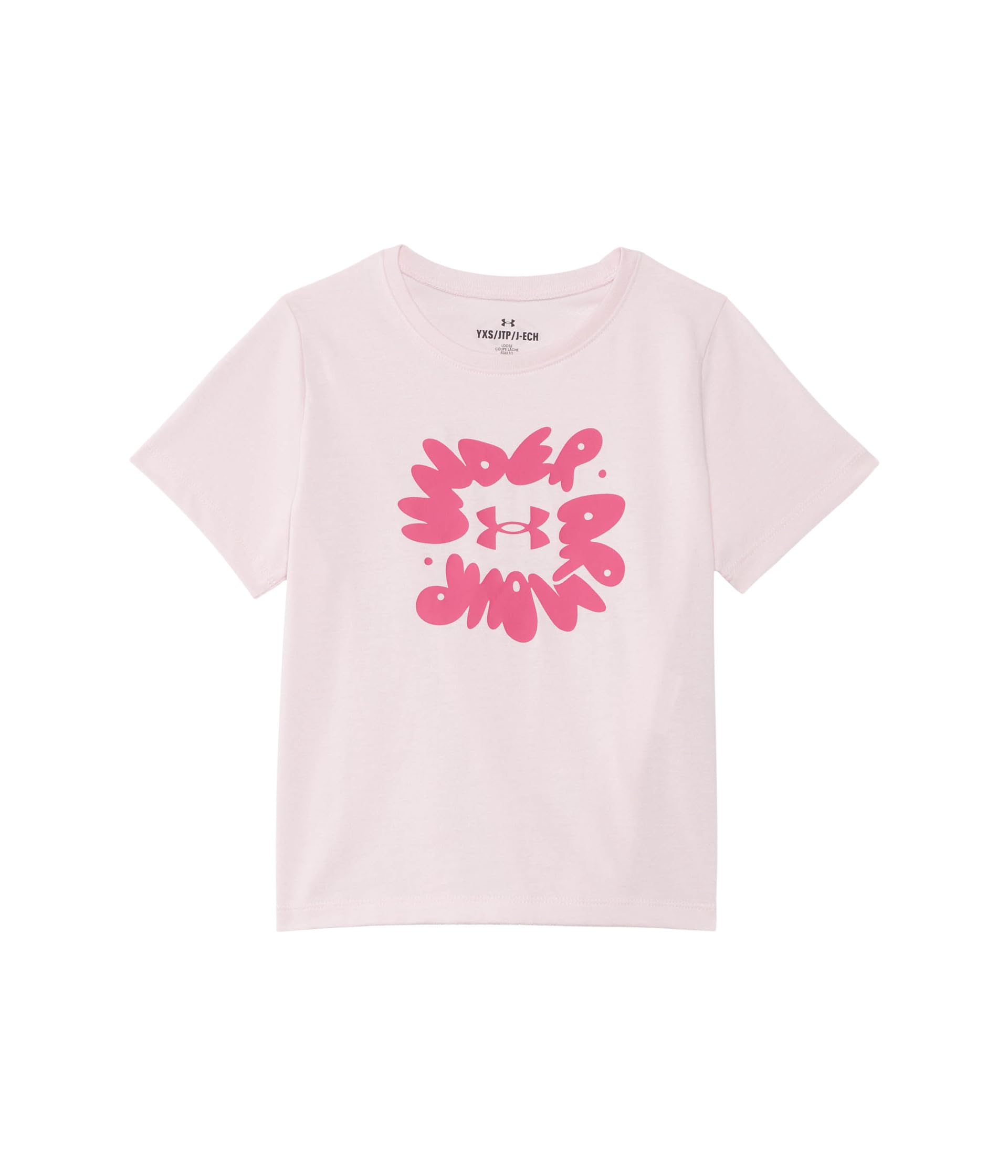 

Футболка Under Armour Kids Bubble Wordmark Short, цвет Prime Pink/Shaded Fuchsia/Shaded Fuchsia