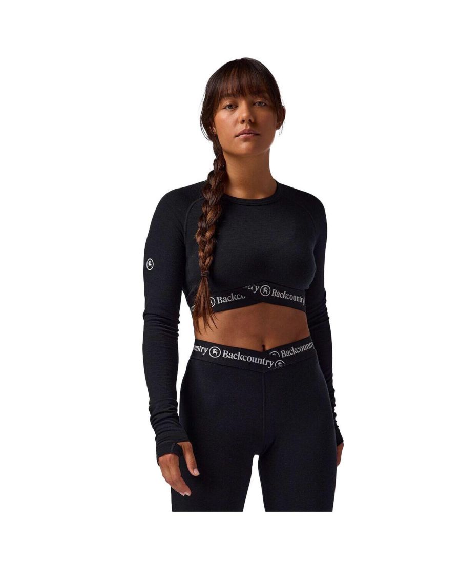

Женская укороченная футболка-футболка Cedars RWS Merino Lt-Wt Baselayer Cropped Crew Top из мериносовой шерсти, легкое длинное нижнее белье Backcountry, Black, Черный, Женская укороченная футболка-футболка Cedars RWS Merino Lt-Wt Baselayer Cropped Crew To