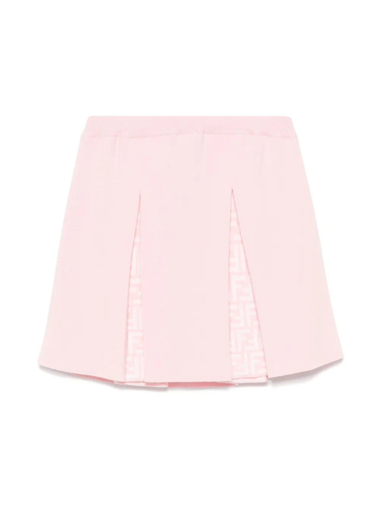 Жаккардовая юбка мини с логотипом FF Fendi Kids, розовый — фото 2