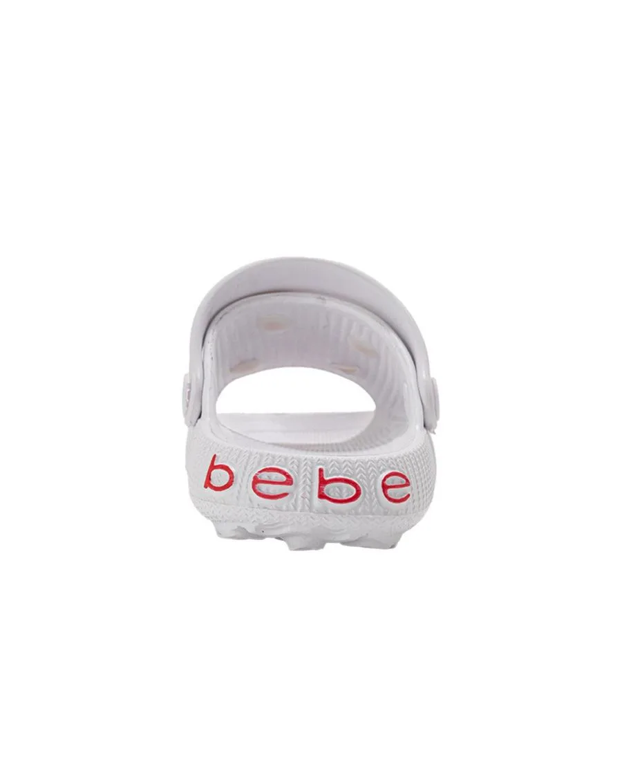Легкие шлепанцы из ЭВА для маленьких девочек с вишневыми подвесками Bebe, белый — фото 3