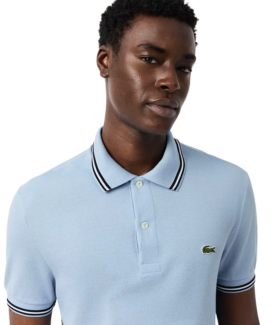 Мужская рубашка-поло с коротким рукавом Lacoste, Chambray — фото 3