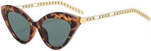 

Ретро-солнцезащитные очки 2027 года для женщин, модные мужские очки с металлической цепочкой, защита от УФ-излучения UV400, темно-зеленые солнцезащитные очки MTZJH, Leopard Dark Green