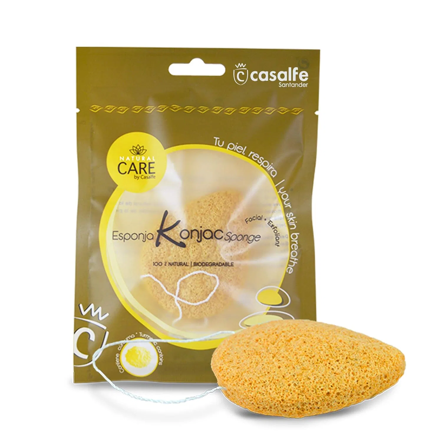 Натуральная спонж-губка для лица конняку с куркумой от Casalfe Casalfe, Turmeric