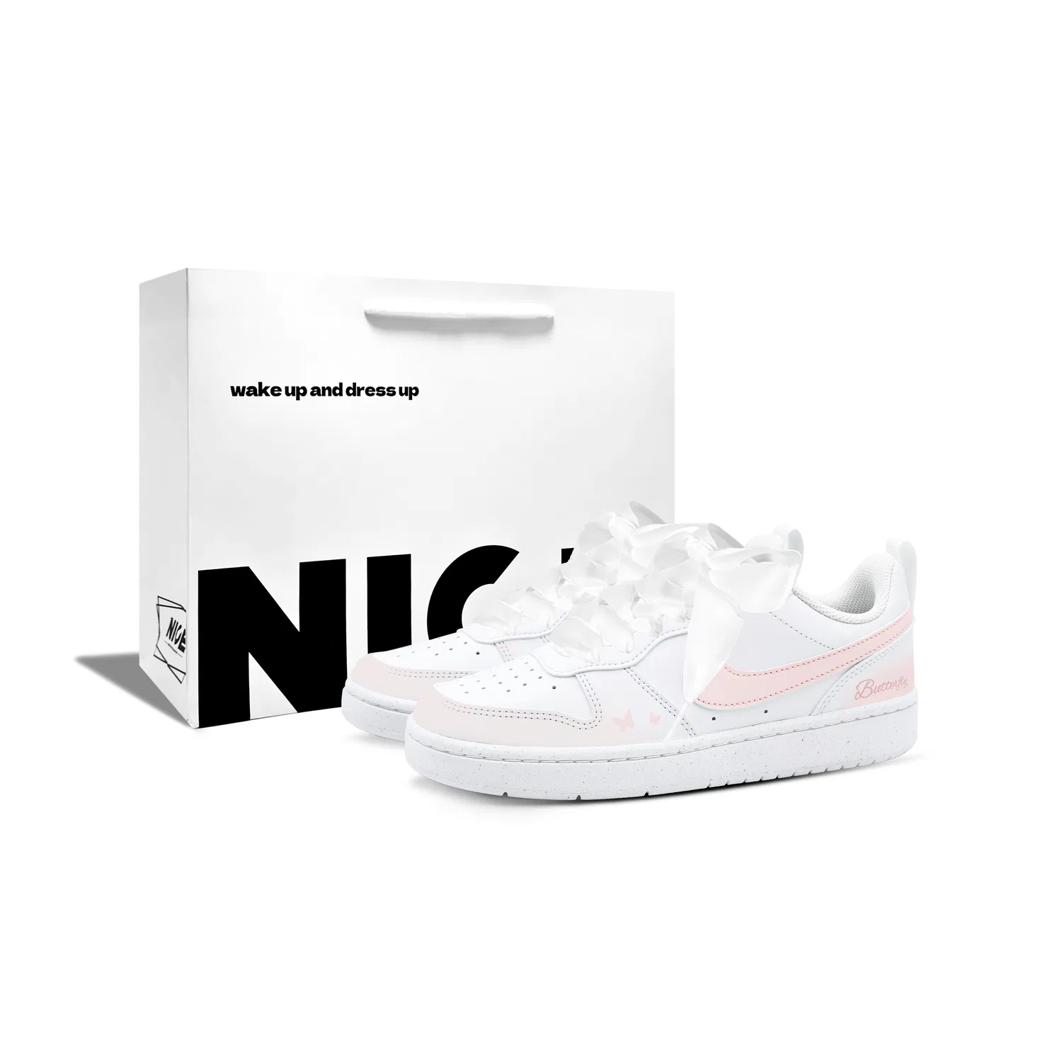 Кроссовки детские Nike Court Borough Low White/Pink