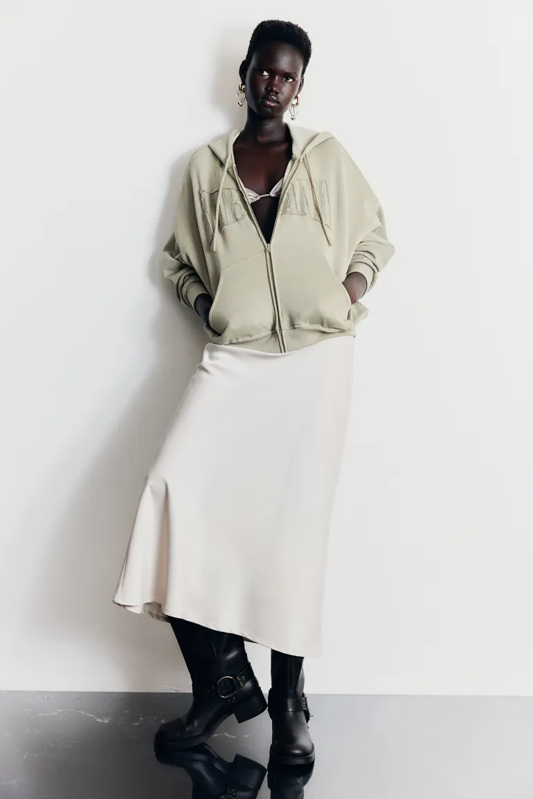 

Толстовка оверсайз с принтом H&M, бежевый