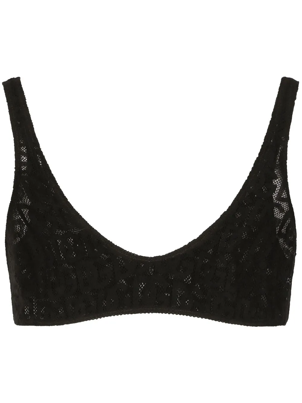 

Жаккардовый бюстгальтер-бралетт из тюля с логотипом DG DOLCE & GABBANA, черный
