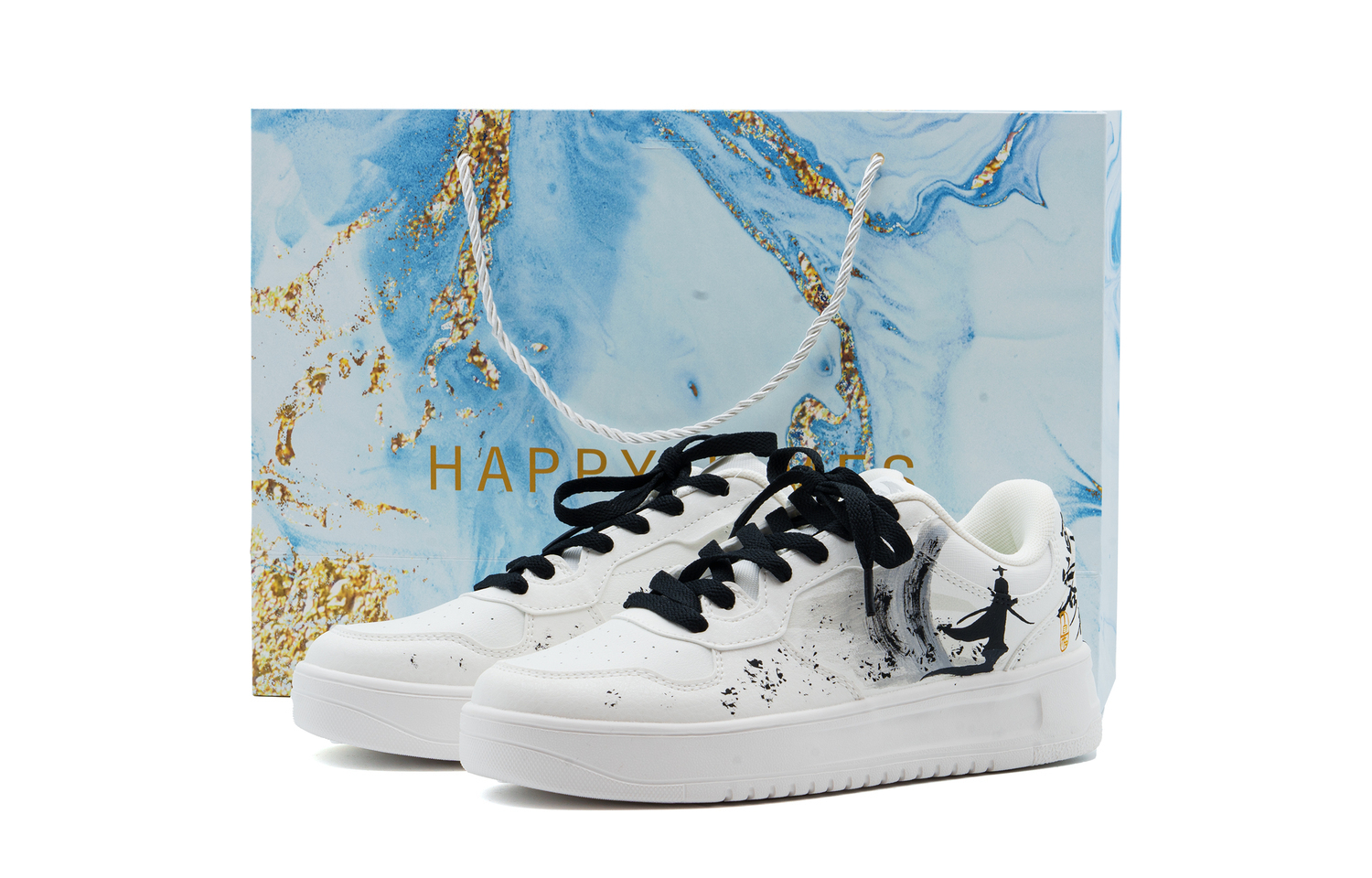 

ANTA Раскованные кроссовки с мягкой амортизацией и низким верхом Unisex черно-белые (черно-белые), цвет Black White (Shopping Bag)