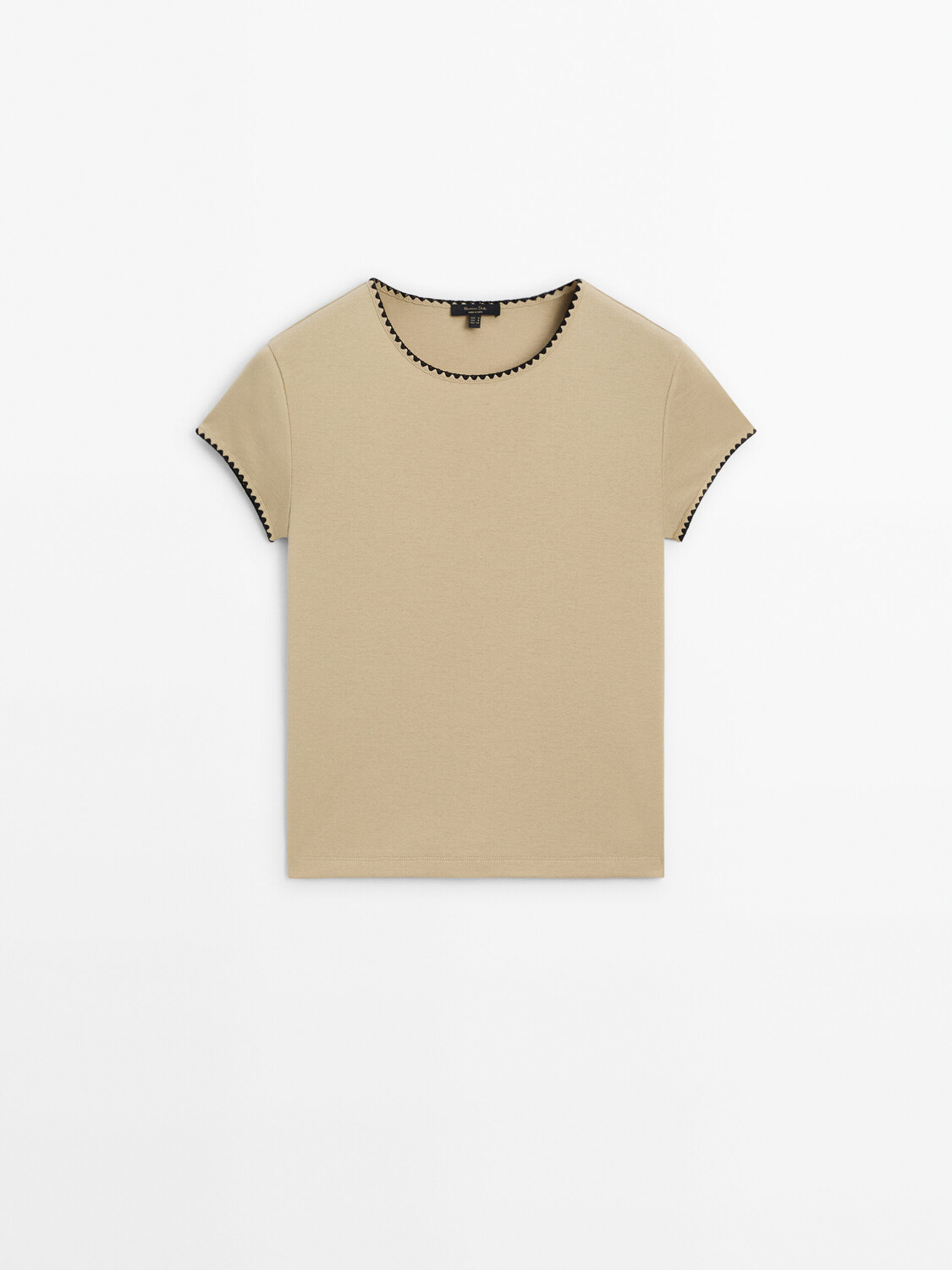

Футболка с короткими рукавами и контрастной окантовкой Massimo Dutti, серый