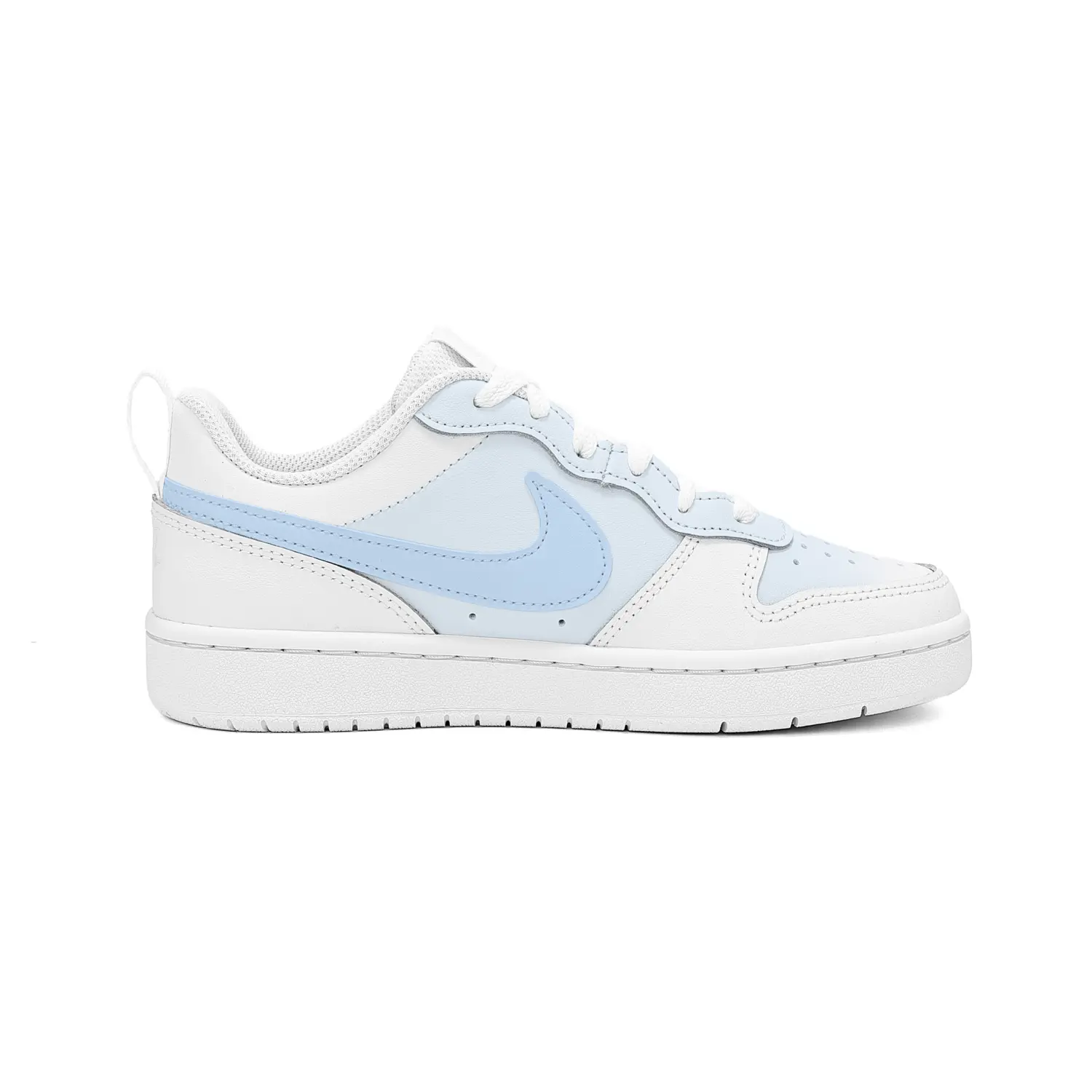 Court Borough Milk Blue Рисованные вручную Противоскользящие Амортизирующие Устойчивые к истиранию Низкие детские скейтборд кроссовки Nike, голубой — фото 3