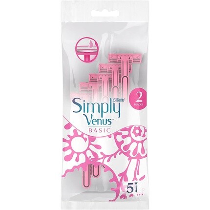 

Женские одноразовые бритвы Simply Venus с 2 лезвиями — 5 шт., Gillette