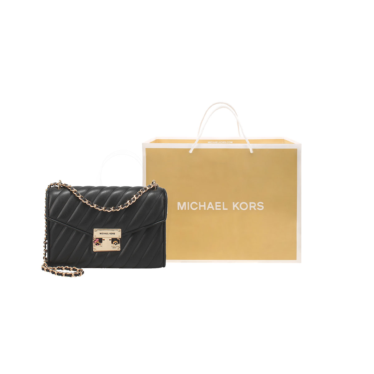 

MICHAEL KORS Женская черная сумка через плечо среднего размера из искусственной кожи Rose