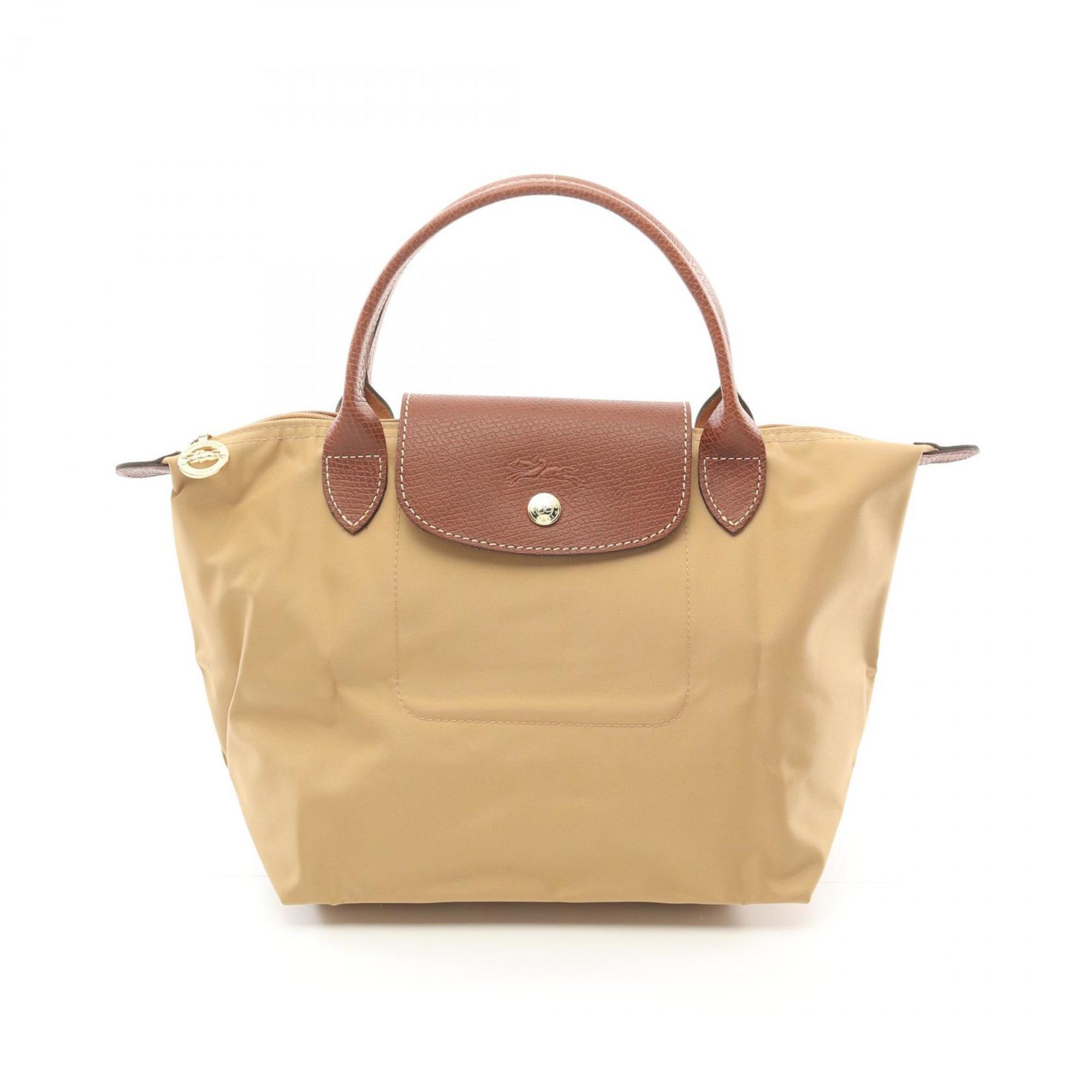 

Сумка Longchamp Le Pliage из холста и кожи, бежевый/коричневый