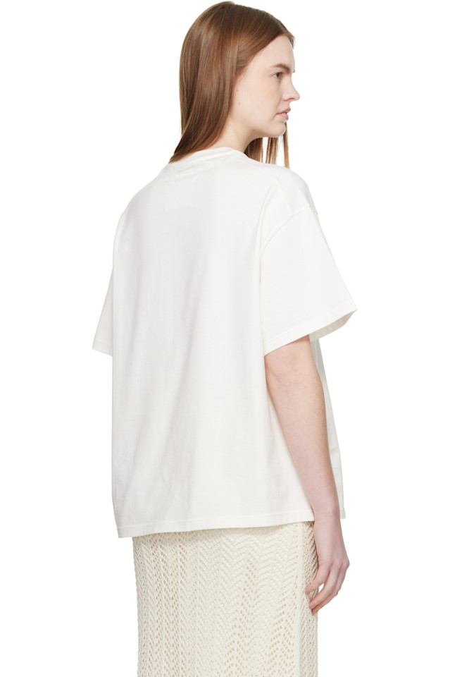 Jil Sander Белая хлопковая футболка с круглым вырезом — фото 3