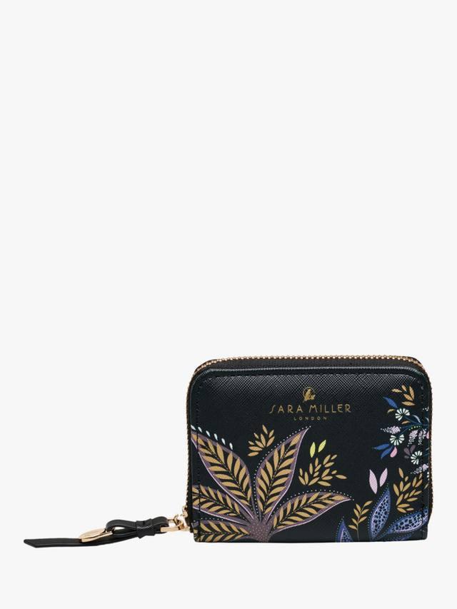 

Маленький кошелек на молнии Sara Miller, Black Botanic
