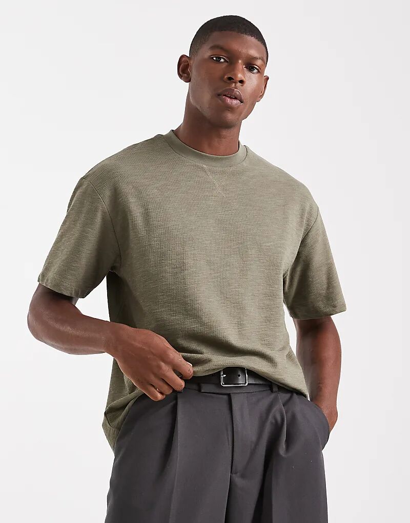 

Футболка оверсайз ASOS DESIGN из букле цвета хаки