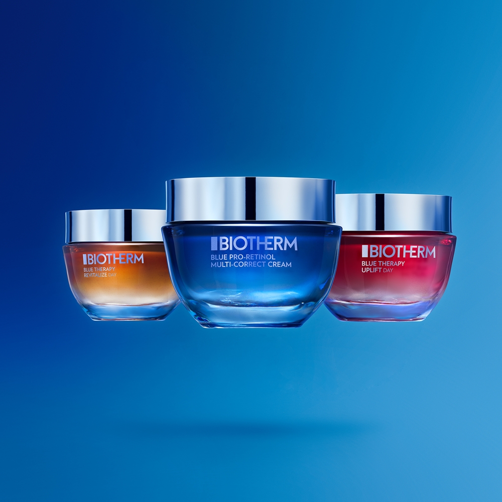 Blue pro-retinol multi correct cream - многофункциональный корректирующий крем против признаков старения с ретинолом Biotherm, moterims 50 мл — фото 4