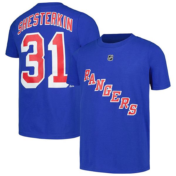 

Футболка с именем и номером игрока Игоря Шестеркина New York Rangers Outerstuff