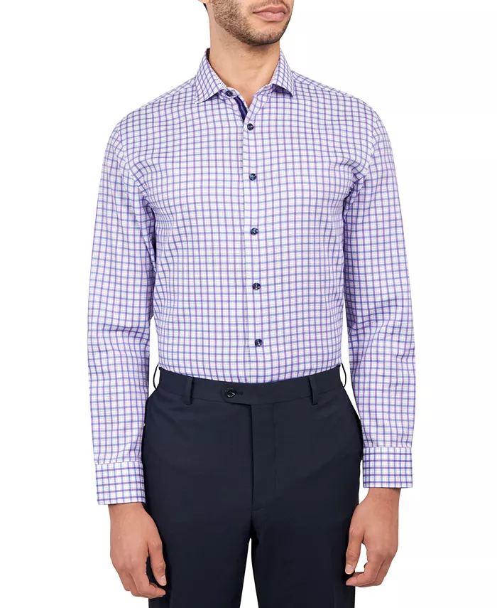 

Мужская классическая рубашка с клеткой windowpane MICHELSONS OF LONDON, фиолетовый