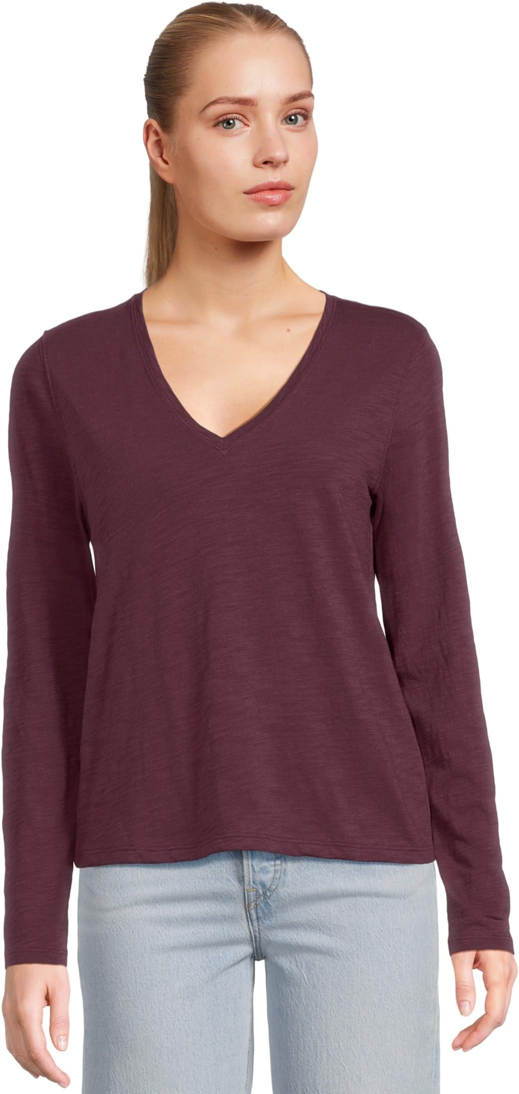 

Лонгслив Lilla P Long Sleeve V-Neck, цвет Merlot