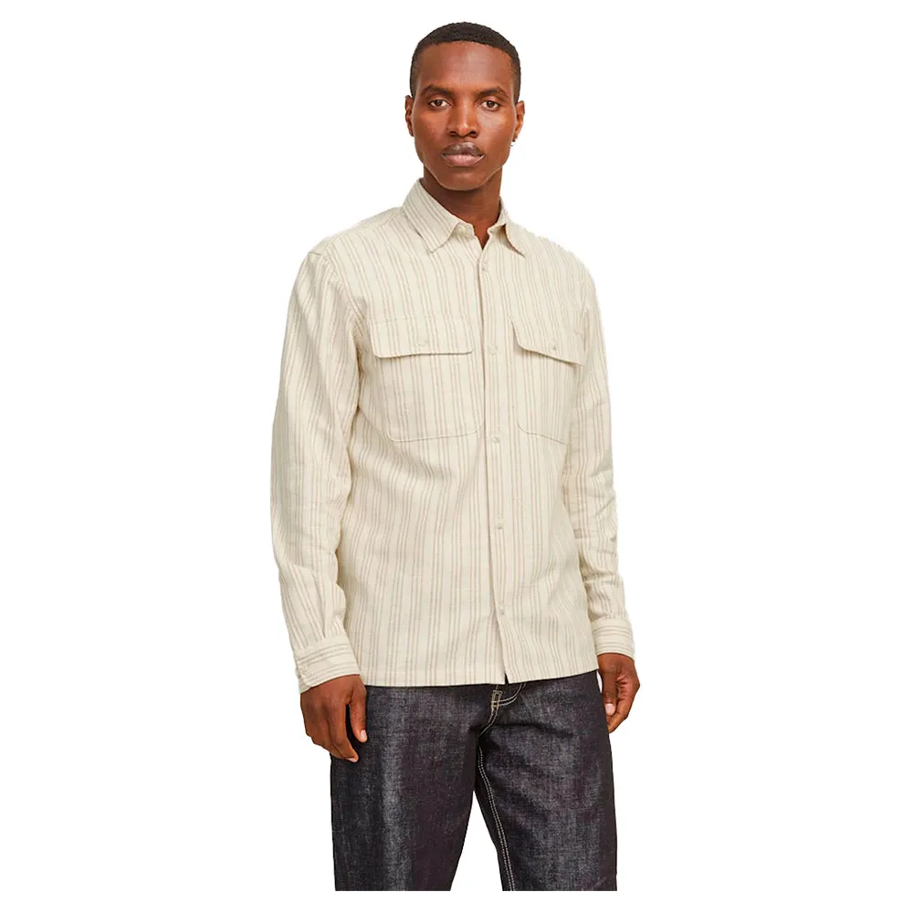

Верхняя рубашка Jack & Jones Raymond Spring Stripe, бежевый