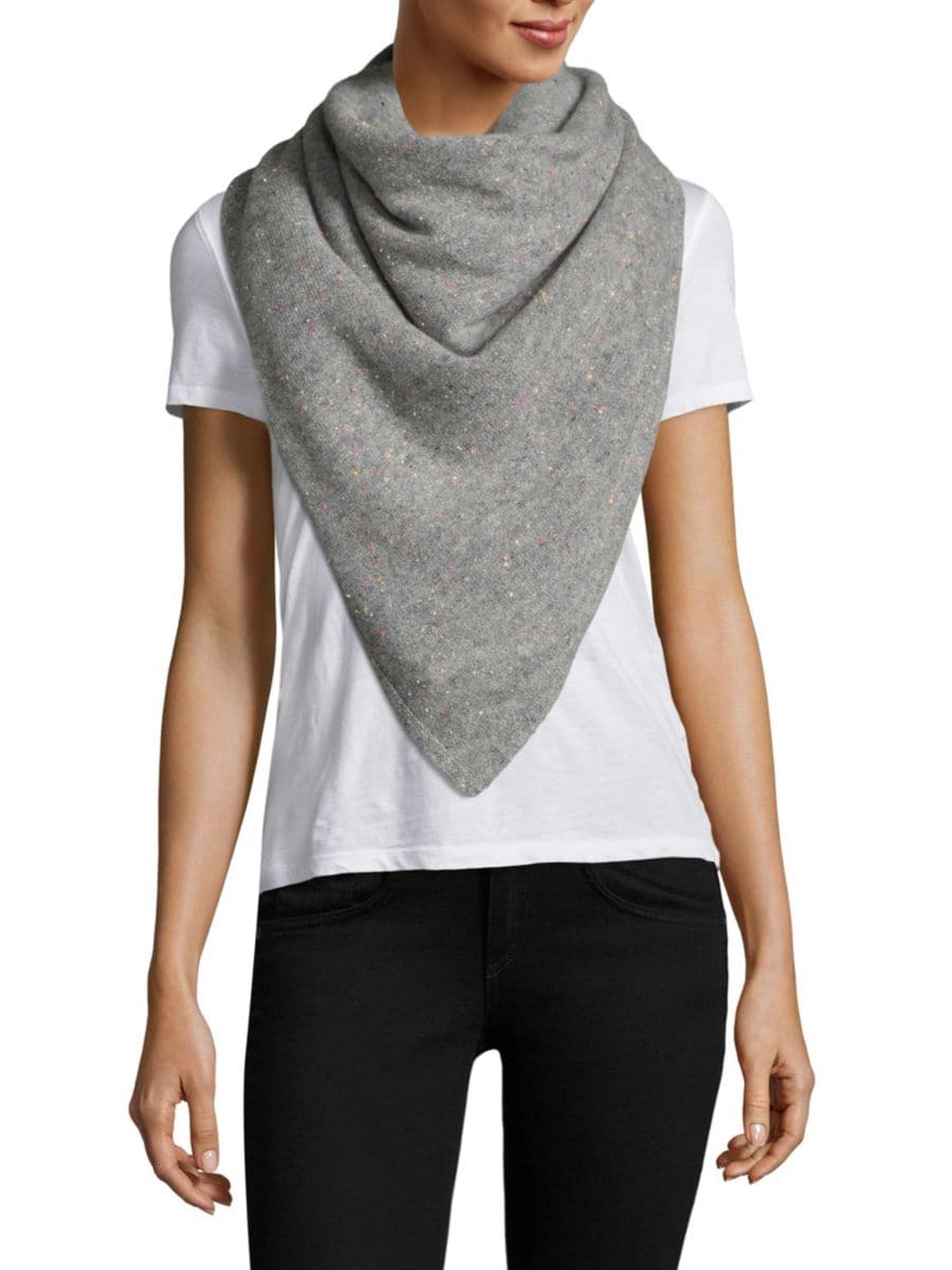 

Кашемировый дорожный шарф White + Warren, цвет Grey Heather