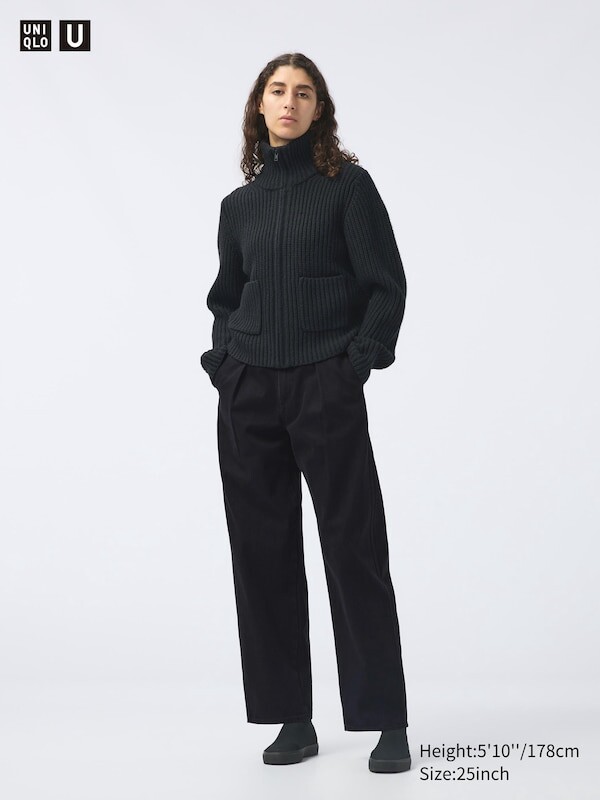 

Джинсовые плиссированные брюки Uniqlo, черный