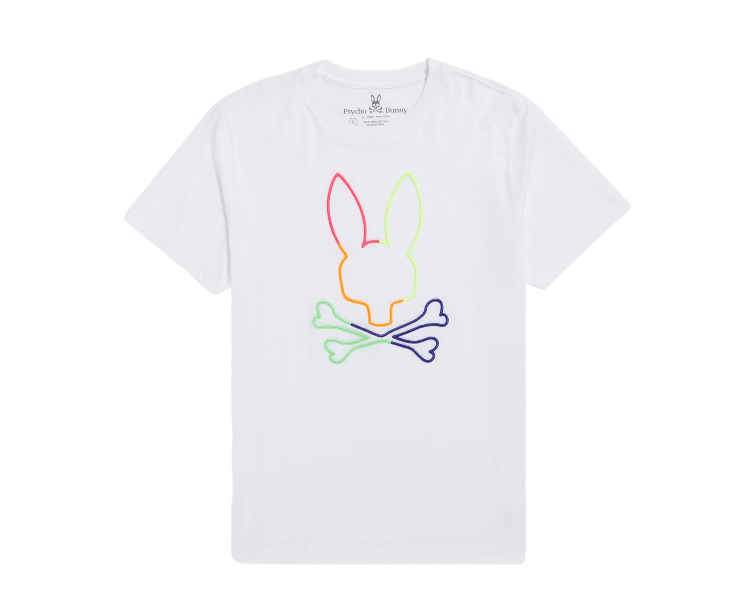 

Мужская футболка Psycho Bunny Leo Bunny белая/мульти B6U245S1PC-WHT