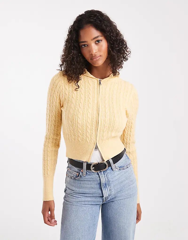 

Толстовка Cotton On Everfine с двойной застежкой-молнией цвета «дижонский желтый»