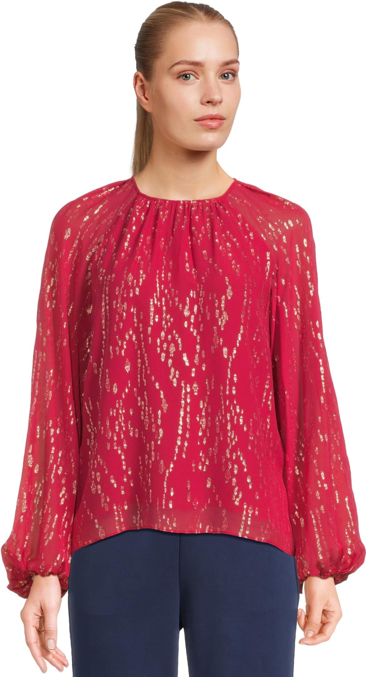 

Топ Lilly Pulitzer Noraleen Silk Top, цвет Malbec Red Fish Clip Chiffon
