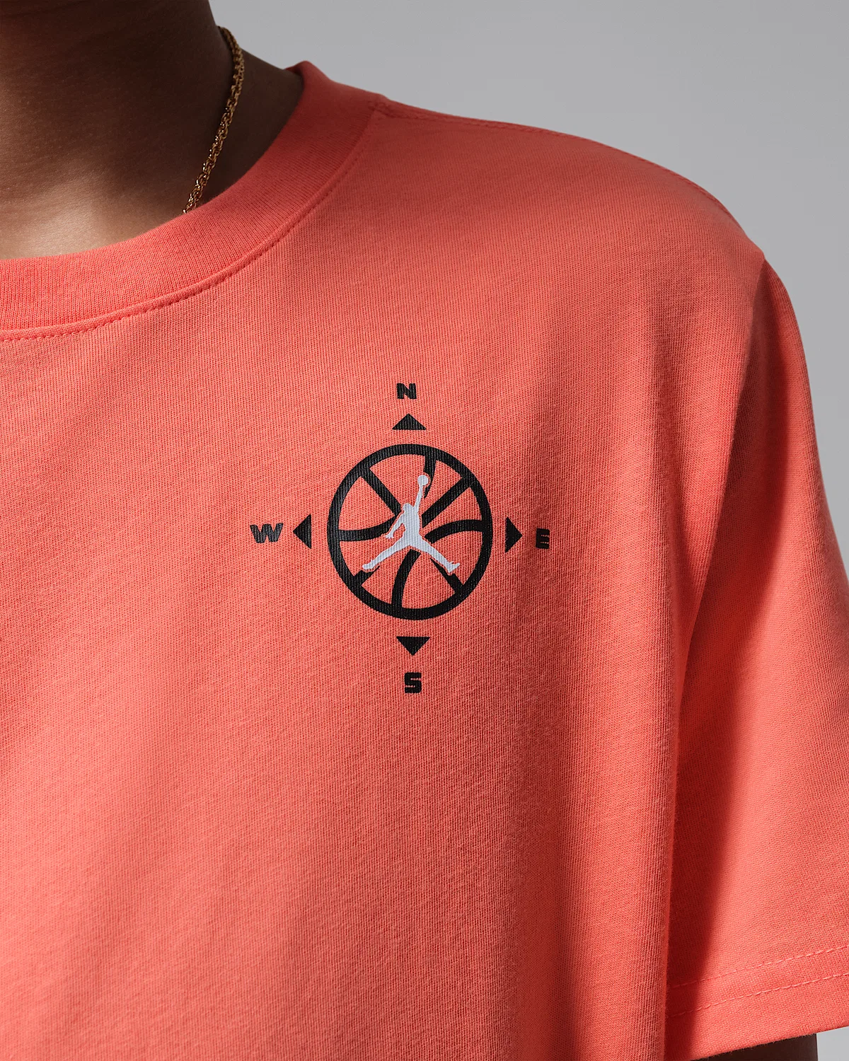Детская футболка Jumpman Compass Jordan, Light Wild Mango — фото 4