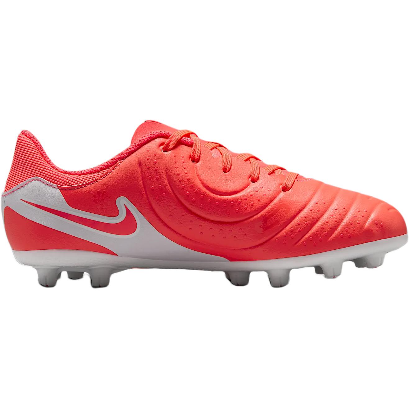 Nike Tiempo Legend 10 устойчивые к истиранию низкие детские футбольные бутсы hot lava orange/white kids — фото 3