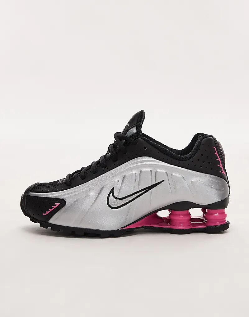 Кроссовки Nike Shox R4 черного и розового цветов — фото 2