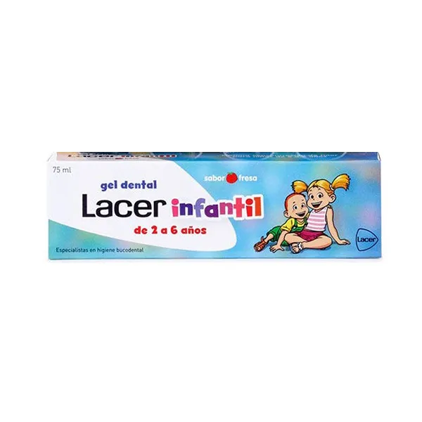 

Подходит для детей от 2 до 6 лет Gel Dental Infantil Lacer, 75 ml