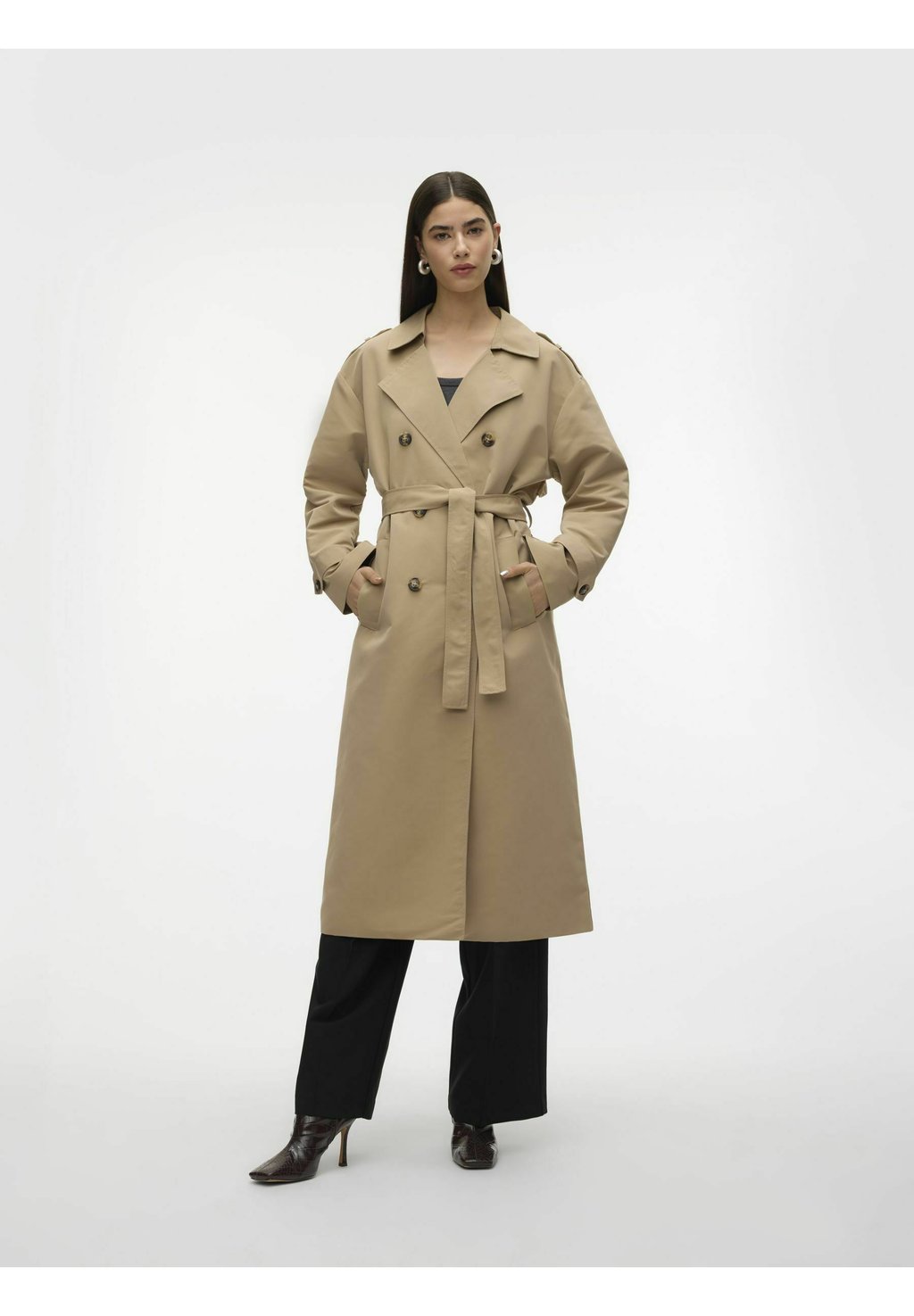 

Тренчкот VMCHLOE BOOS Vero Moda, бежевый