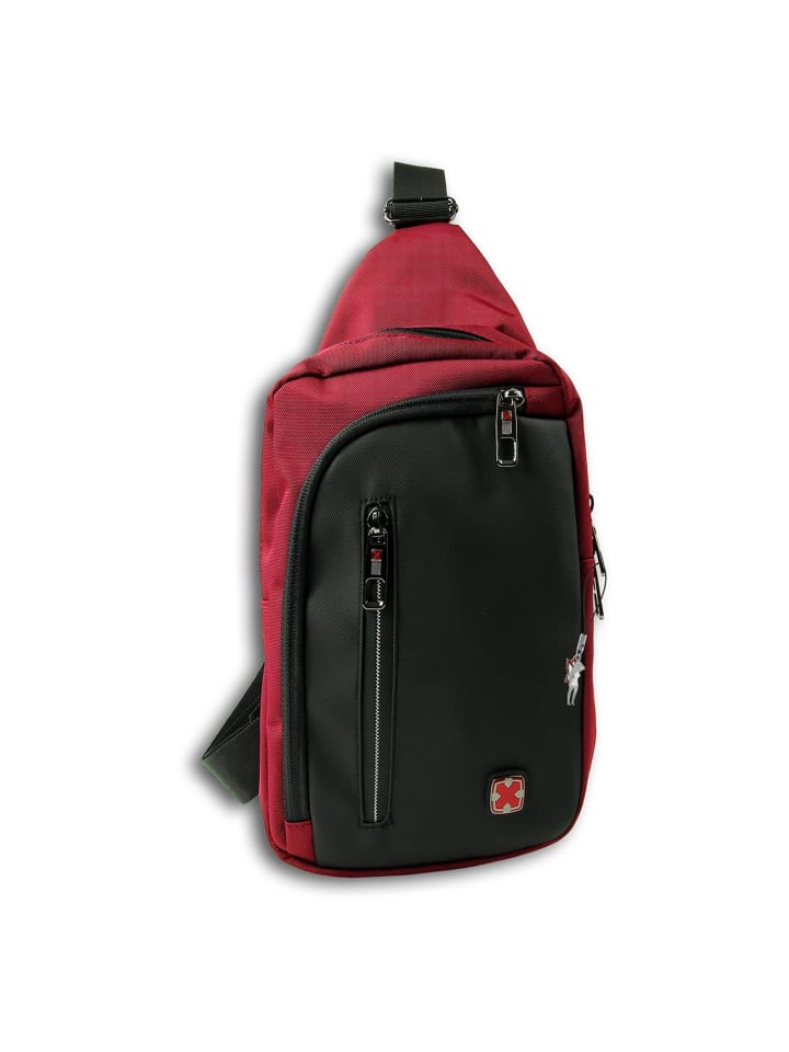 

Сумка через плечо из полиэстера Travel N Meet, красная, черная, примерно 18 см