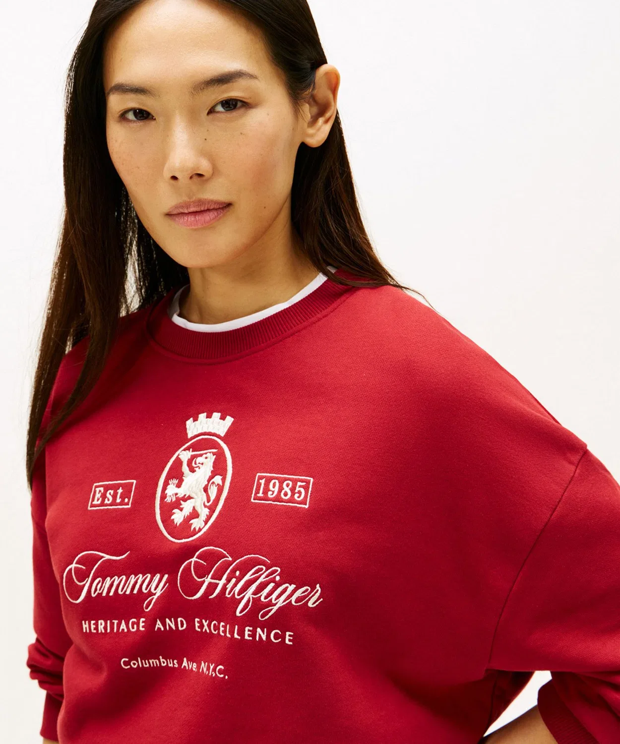Толстовка с вышивкой Tommy Hilfiger, хлопок, тёмно-синий — фото 2