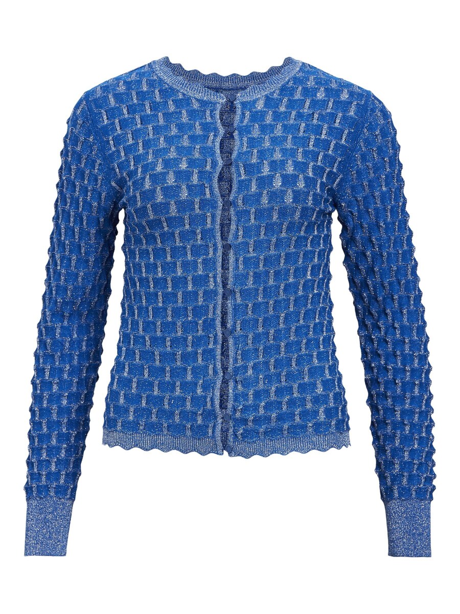 

Вязаный кардиган OBJECT SOLEJMA, цвет Smoke blue/Royal blue