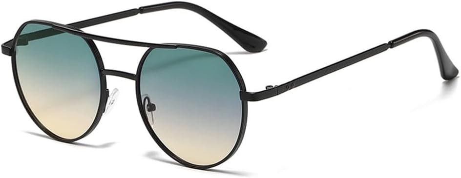 

Ретро-очки для женщин, модные персонализированные металлические солнцезащитные очки для мужчин, стильные классические очки с защитой от УФ-излучения UV400 KTUCN, Green Yellow