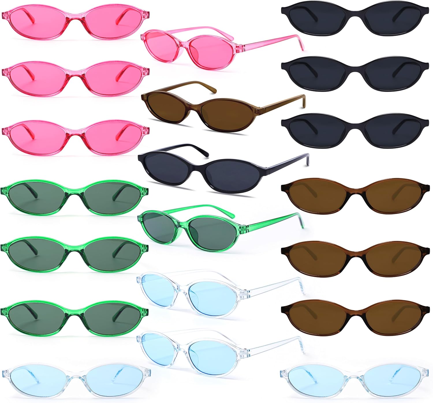 

Солнцезащитные очки Fsmiling оптом, модель «кошачий глаз», сувениры для вечеринок, разноцветные солнцезащитные очки «кошачий глаз», набор из 10 штук, 20pack Small Y2k Sunglasses