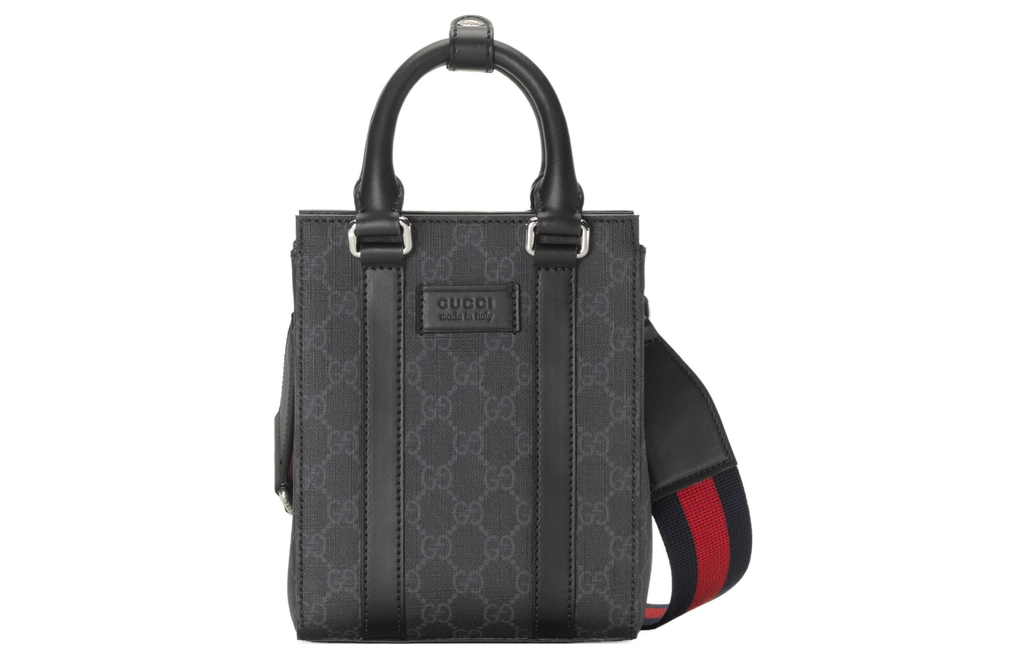 

GUCCI Миниатюрная мужская сумка через плечо из кожи и текстиля GG Supreme черный